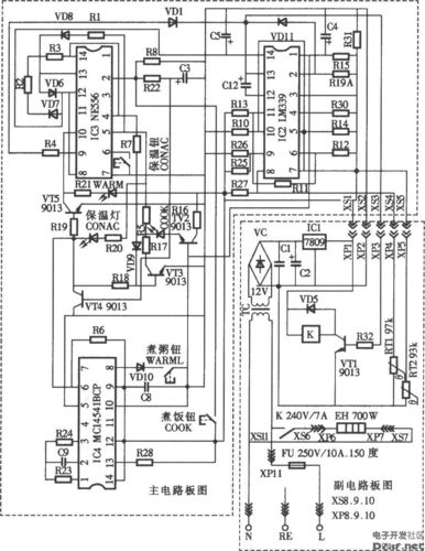 技术资料 电路图 控制电路 美的牌cfxb40-32型电饭