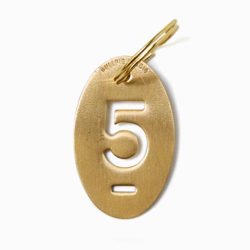bullpig工作室原创纯铜复古椭圆号码牌钥匙扣幸运数字礼物挂件