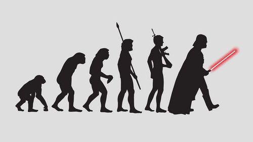 演化, 猴子, 男人, 机器人, 达斯 · 维德, 达斯 · 维德 壁纸