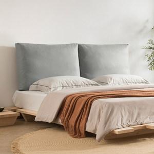 日式诧寂风床头靠垫科技布简约海绵床头靠枕可拆洗床头靠背软垫