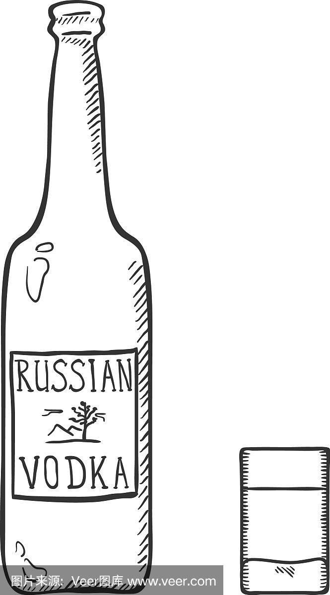 素描-瓶装俄罗斯伏特加