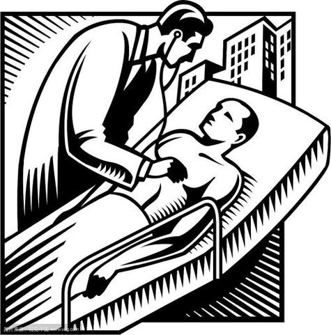简笔画病人躺在床上