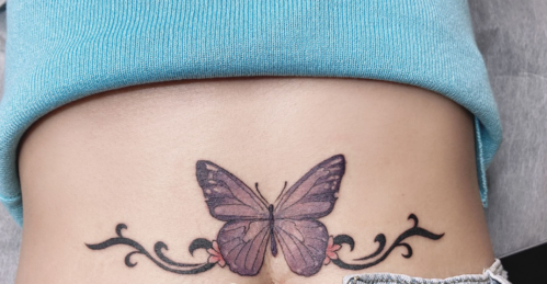 个性腹部剖腹产疤痕纹身遮盖设计(2/4)-纹身图片网