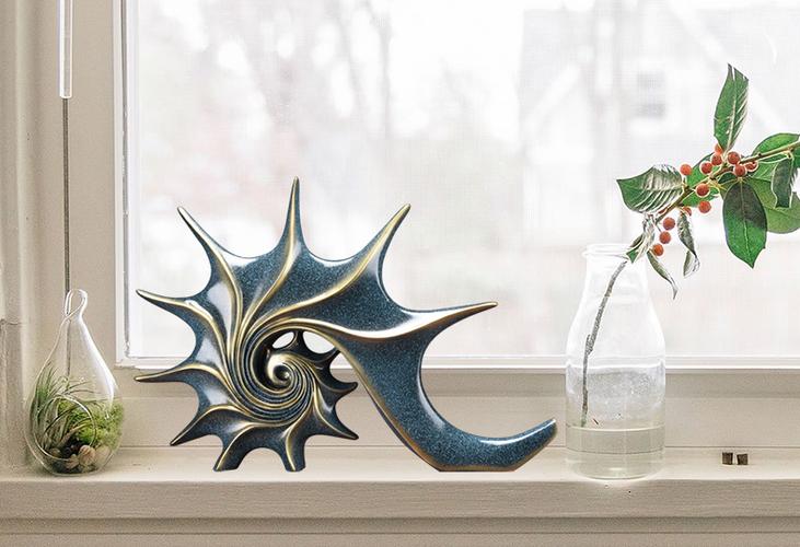 轩派 创意海螺摆件家居饰品电视柜装饰品树脂工艺品办公室摆件客厅