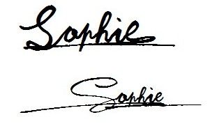 求sophie英文花体签名,好看的话会加分噻