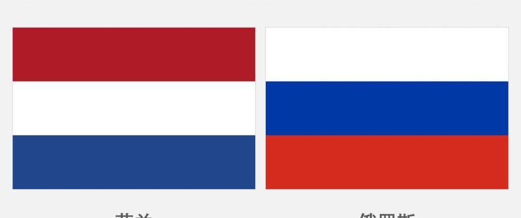 法国,荷兰,俄罗斯这三个国家的国旗就非常相似,都是由蓝,白,红三色
