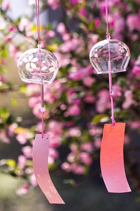 玻璃风铃挂饰创意日式江户和风樱花女生卧室手工透明家居生日礼物