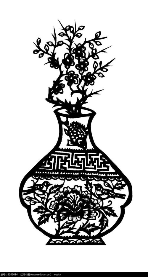花纹花瓶矢量图
