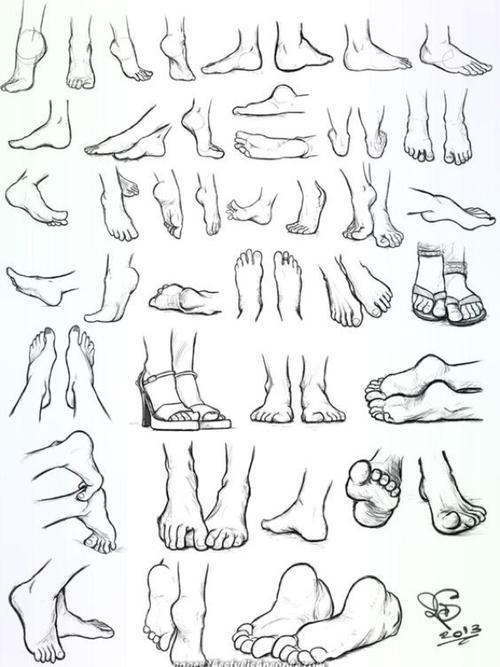 【板绘素材】脚部的画法
