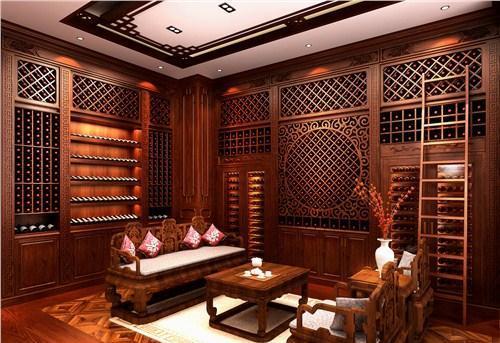 苏州新中式实木酒窖设计图片-中国红酒交易网