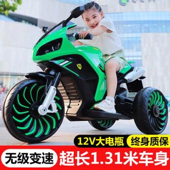 摩托车可坐大人男女孩三轮车双人大号玩具车2-10岁 绿色【图片 价格