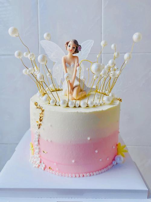 生日蛋糕珍珠皇冠花仙子