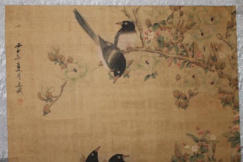 清代著名画家【王武】花鸟 巨幅 保工笔手绘 拍品编号:25769351