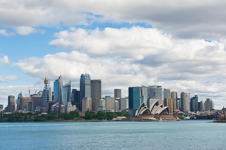 悉尼风景正午天际线城市中央商务区