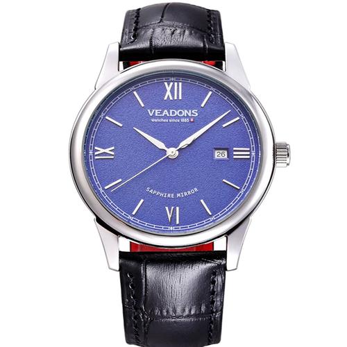 veadons/威顿 男表 男士防水皮带手表 时尚石英手表男腕表