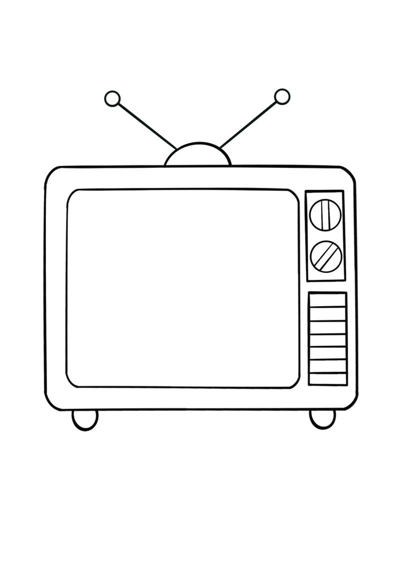 简笔画教程分享 复古电视机