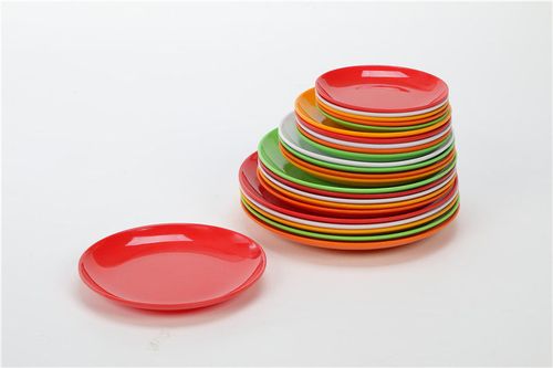 商用自助餐碟子餐盘塑料圆形盘子密胺