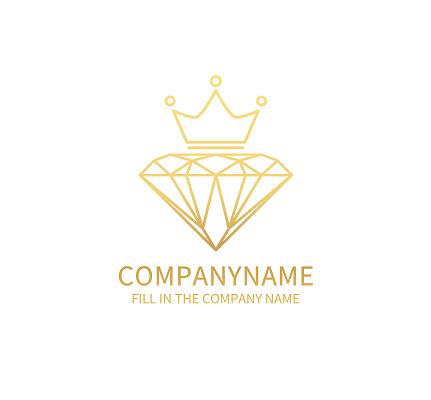 珠宝首饰标志皇冠钻戒logo模板设计珠宝logo