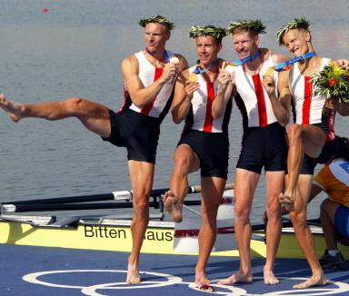 图文-男子轻量级四人艇丹麦夺冠 这个pose真棒