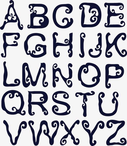 卷纹字母字体