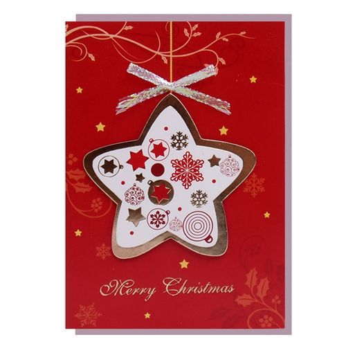 圣鹿 精致手工卡片 圣诞树装饰卡 圣诞节礼品 贺卡批发定制 g597-01(