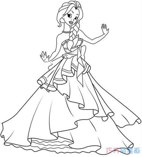 如何画跳舞的公主素描简单漂亮手绘公主简笔画图片