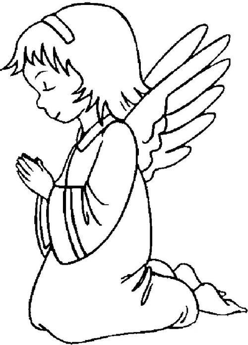 祈祷的天使简笔画人物祈祷的天使人物简笔画步骤图片大全