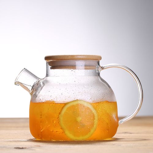 高硼耐热玻璃茶壶养生壶家用大容量水果花茶竹盖玻璃茶壶