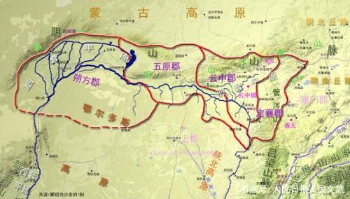 西汉河套四郡地缘结构图(公元前126年)