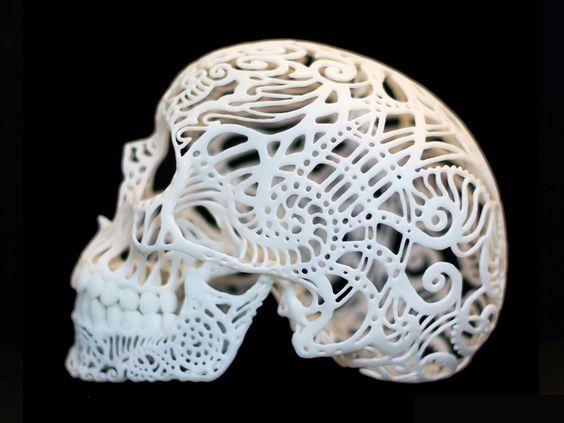 $125. medium. 3d printed filigree skull.