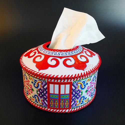 蒙古族特色纸巾蒙古包造型纸盒餐厅用具手工家居装饰纸巾盒