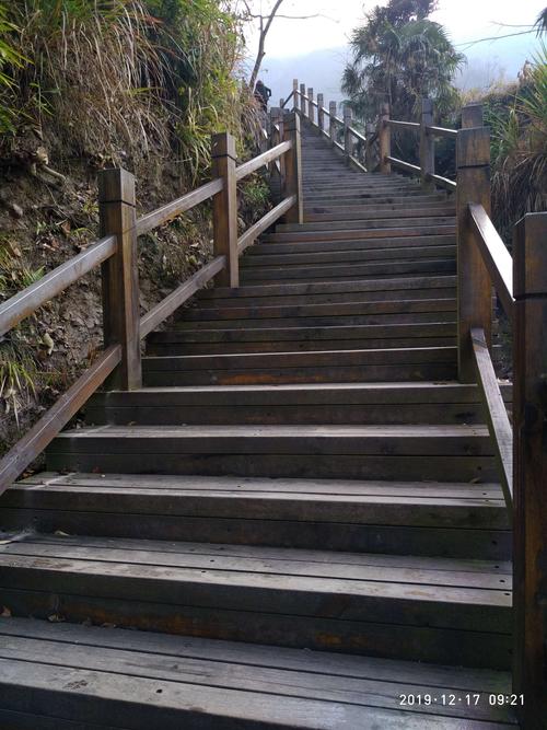 上山,首登600步台阶.