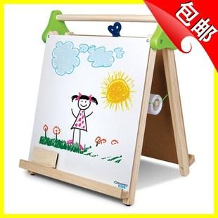 儿童画板三合一多功能木质画画板带卷纸粉笔板擦包邮