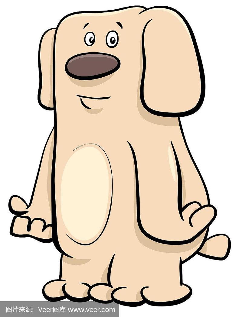 有趣的米色狗宠物卡通人物
