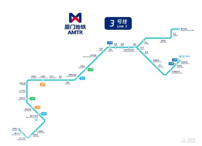 厦门地铁3号线线路图运营时间票价站点查询下载