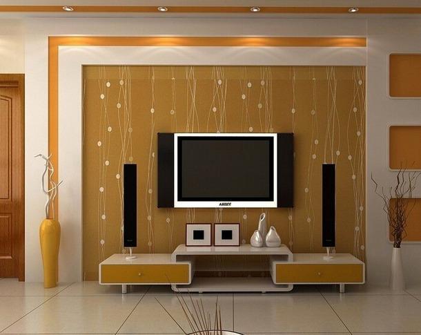 现代简约风格电视背景墙造型装修效果图
