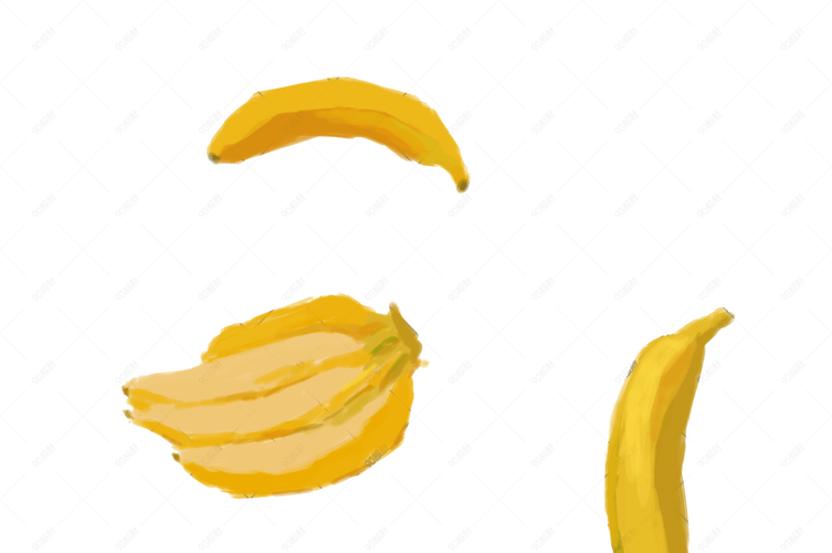 水果黄色手绘涂鸦卡通香蕉摄影素材png