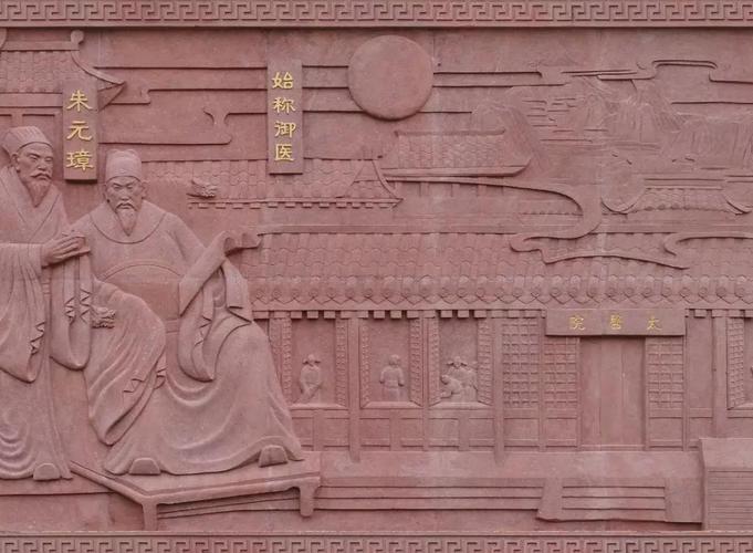 中医文化国医小镇中医药历史文化浮雕景观长廊系列明代