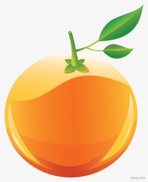 一个橘子png素材透明免抠图片卡通手绘