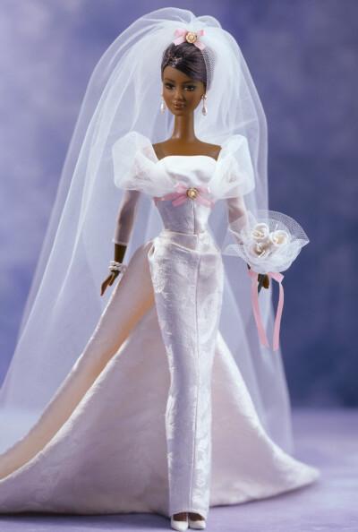 芭比娃娃 2001限量版 sophisticated wedding barbie doll 婚纱 新娘