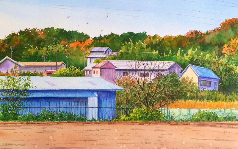【米蒂水彩风景】藤泽的乡村美景绘画过程 | 治愈系水彩风景画