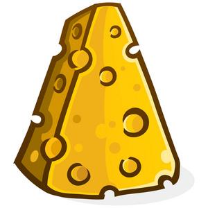 一个简单的三角形块美味的黄色奶酪的矢量插图照片