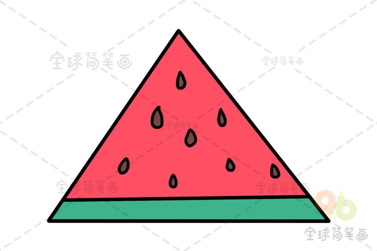 形状变变变用三角形画西瓜简笔画