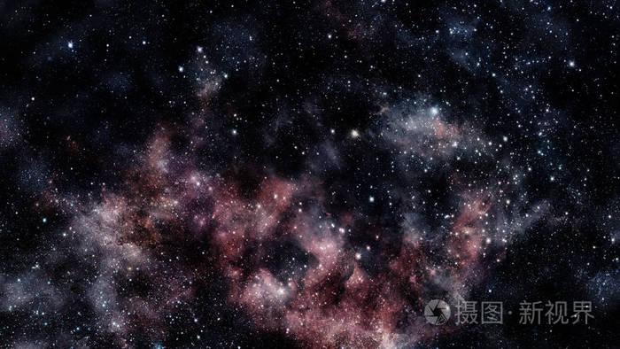 星云和星系在黑暗的空间.这幅图像由美国国家航空航天局提供的元素