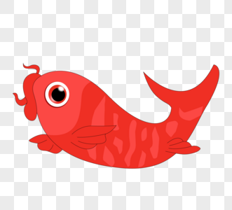 卡通鱼红色小金鱼图片