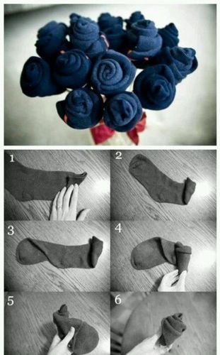 用袜子做的玫瑰花