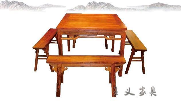 红木餐桌椅,纯手工王义红木