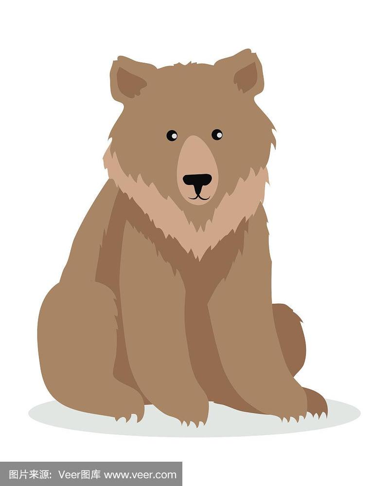 棕色熊卡通在平面设计