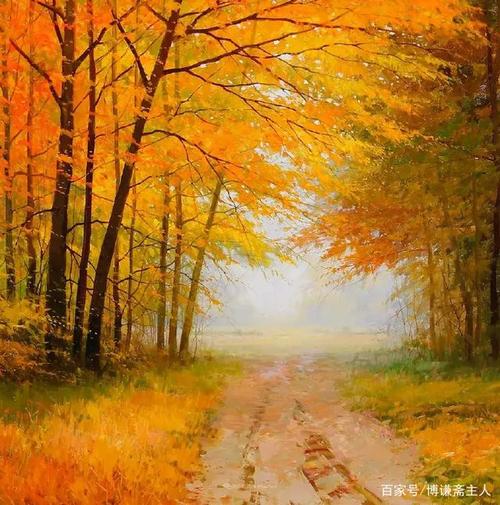 西班牙画家 米格尔色彩绚丽的秋景油画作品(图)