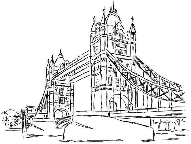 塔桥,伦敦,绘画_高清图片_全景视觉